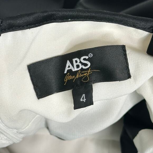 ABS by Allen Schwartz Black & White Lace Top Halter Formal Gown Womens Size 4 - Picture 9 of 16